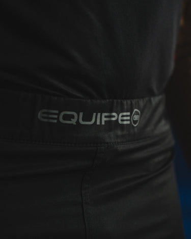 Close-up of a GB athlete wearing the GB x adidas III Stripes Training Shorts in black, showing the “Equipe GB” waistband detail on the mats.