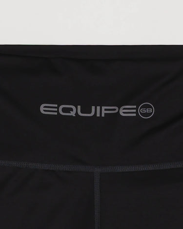 Close-up of the waistband on the GB x adidas III Stripes Women’s Compression Tights showing the “Equipe GB” graphic printed across the front.