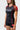 Angled front view of the brown III Stripes Womens Ranked Rashguard by adidas showing the mesh side panel and white Jiu-Jitsu hem print