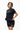 Legacy Womens Active Tee in black, front view on model with hand on hip, crew neckline and white Legacy G chest logo.