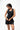 Legacy Womens Performance Racerback Tank in black, front view on model, scoop neckline with white Legacy G chest logo.