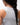 Legacy Womens Performance Racerback Tank in grey, back view close-up showing racerback design and stacked Gracie Barra wordmark at upper back.