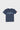 Navy Living Legacy Boxy Kids Tee with arched light blue Jiu-Jitsu print and white stacked Gracie Barra wordmark, red sleeve tab, front view.