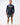 Lutador Mens Active Longsleeve Tee in navy, full front view on model showing Gracie Barra Lutador chest graphic, worn with grey shorts.