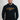 Navy Gracie Barra Lutador men's hoodie, front view, with gold LUTADOR chest print, Gracie Barra wordmark, EQUIPE box logo and Brazil flag sleeve patch.