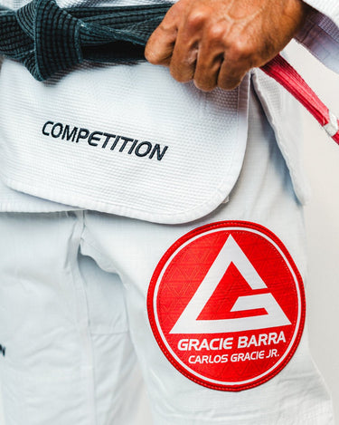Close up detail on left side GB logo and competition embroidery