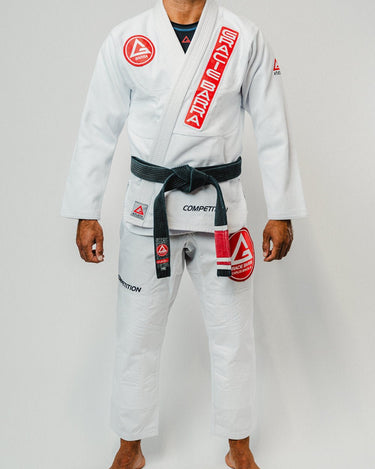 White AtletaGB V4 Traditional Cut Brazilian Jiu-Jitsu Kimono with competition-ready details
