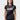 Front view of the black Gracie Barra Proximity Womens Training Tee showing the white Legacy G and stacked Gracie Barra print on micro-mesh fabric.