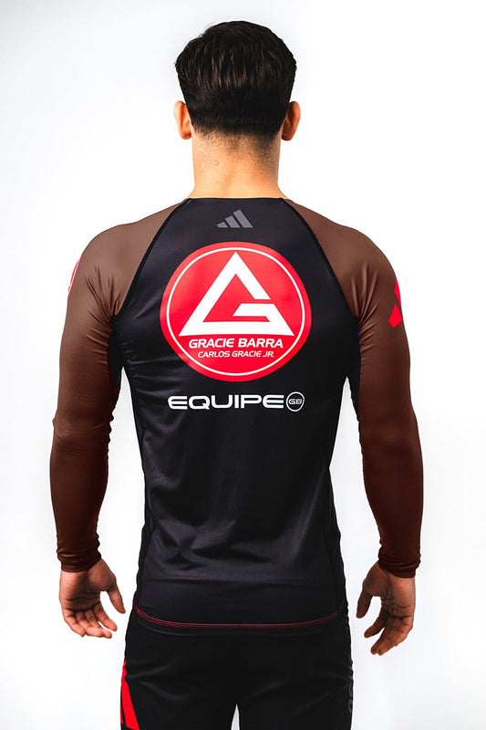 GB Performance L/S Ranked Rashguard by Adidas - Brown