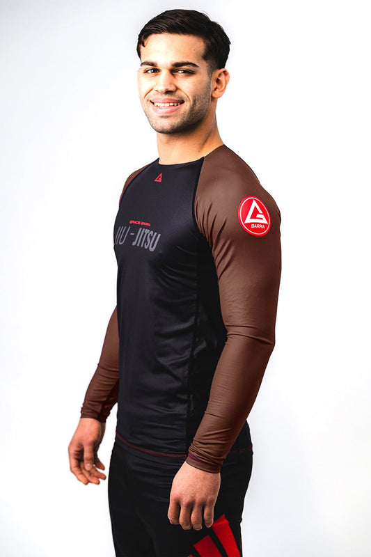 GB Performance L/S Ranked Rashguard by Adidas - Brown