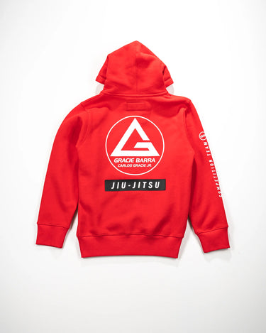 40 Years Competition Team Kids Zip Hoodie – Red | Gracie Barra
