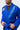 Chest detail of the blue Ripstop Lightweight Kimono with the tonal Gracie Barra lapel patch, red Barra Shield and red contrast lapel stitching.