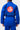 Back detail of the blue Gracie Barra Ripstop Lightweight Kimono showing the red Barra Shield and tonal Equipe GB patch across the shoulders.