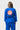 Back of the blue Ripstop Lightweight womens kimono showing the red Barra Shield patch and blue EQUIPE GB patch above the belt
