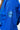 Circular blue GB logo on the shoulder of the blue Ripstop Lightweight womens kimono jacket, shown in ripstop fabric detail