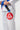 Red Barra Shield patch on the thigh of the white Gracie Barra Ripstop Lightweight Womens Kimono pants with the drawcord waistband.
