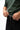 Ripstop Utility Pants in Black — waistband close-up showing the elasticated waist and marled drawcord with silicone tips.