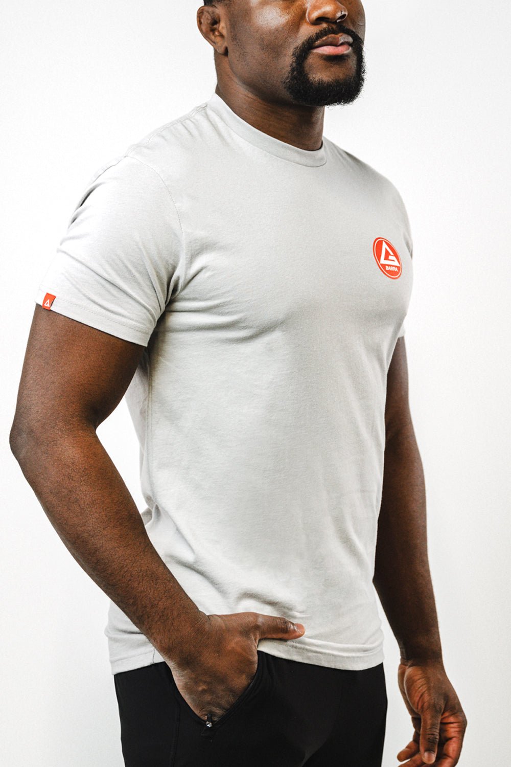 Red Shield Mens BJJ Tee - Grey