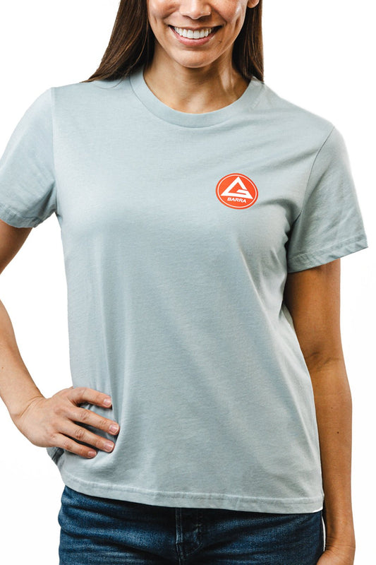 Red Shield Womens BJJ Tee - Light Blue