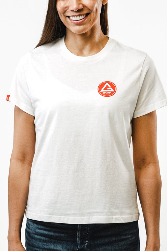 Red Shield Womens BJJ Tee - White