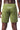 Back of the green Gracie Barra Red Shield Classic Premium Boardshort with the reflective Gracie Barra stacked logo on the yoke and triple-needle seams.