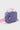 Purple Sakura Kids Lunchbox with pink floral pattern, pink handles, and pink adjustable shoulder strap, front view showing zippered pocket with Gracie Barra logo patch.