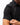 Stacked Button Up in Black — collar and sleeve close-up showing the point collar and short-sleeve cuff on the black button-up.