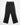 Back view of black women’s mid-rise wide leg fleece pants with white contrast piping along the legs and an elastic waistband, photographed flat on a light background.
