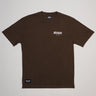 Front view of Tactical Men’s Tee in dark brown, featuring small Gracie Barra Jiu-Jitsu logo on the chest and woven label near the hem, displayed on a light gray background.