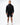 Technical Flow Mens Hoodie in black, full-length front view on standing model, hood down with tonal Legacy G chest logo and front pouch pocket.