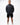 Technical Flow Mens Hoodie in slate, full-length front view on standing model, hood down with white Legacy G chest logo and hands in pouch pocket.