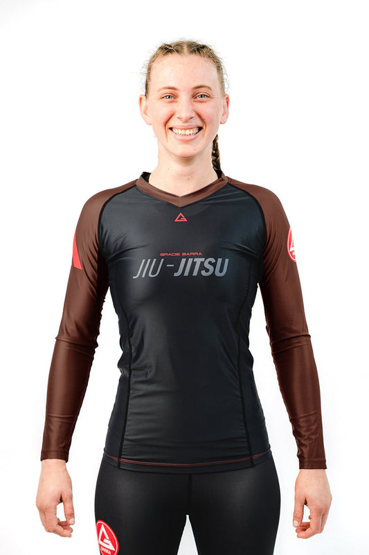 GB Performance L/S Womens Ranked Rashguard by Adidas - Brown