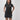 Video of a female model turning to show the front, back, and side of the Flow Women's Tech Tee in black and Frame Women's Short in black