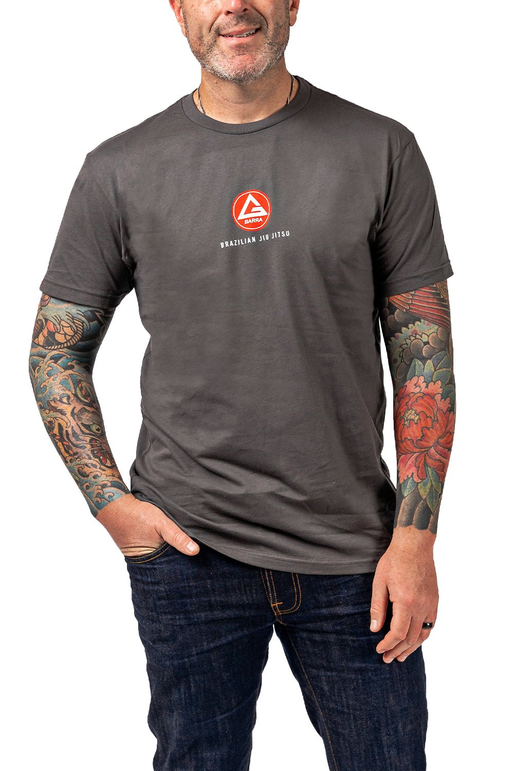 Red Shield Mens Tee - Dark Grey