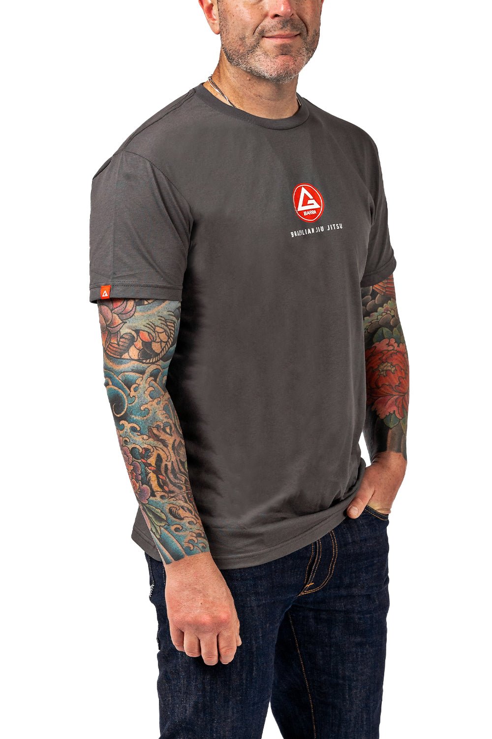 Red Shield Mens Tee - Dark Grey