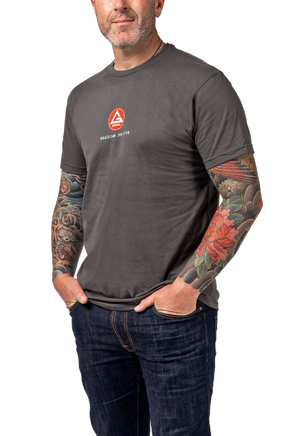 Red Shield Mens Tee - Dark Grey