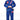 Child wearing the blue GBK Lite Ripstop kimono with a Red Shield chest patch, vertical Gracie Barra lapel patch, reinforced collar stitching, and a GB logo label at the bottom of the lapel. Pants feature a Red Shield patch on the thigh, and the white belt is tied at the waist