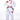 Student wearing the white GBK Lite Ripstop kimono with Red Shield patches, front view.