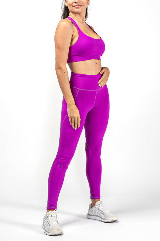 Gettin back to it @ryderwear Leggings: Base full length high wasted leggings  in purple (s) Sports bra: Adapt one shoulder sports bra