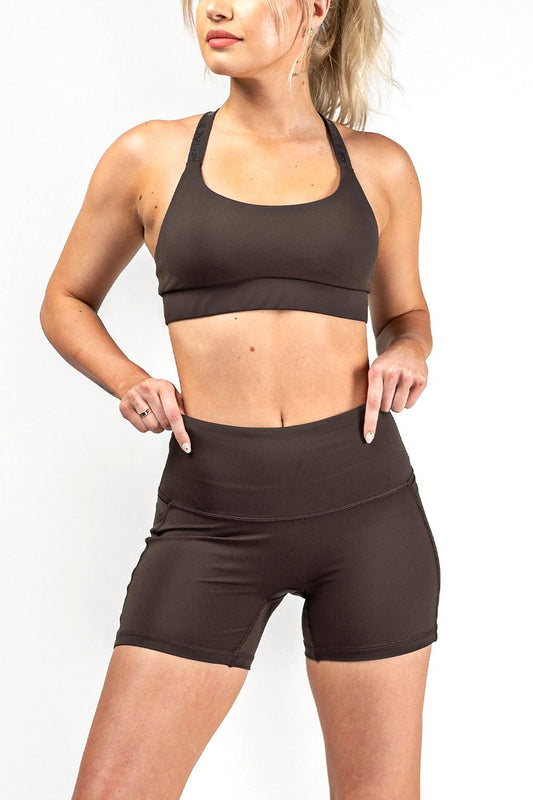 GB Elevate High Waist Shorts - Brown