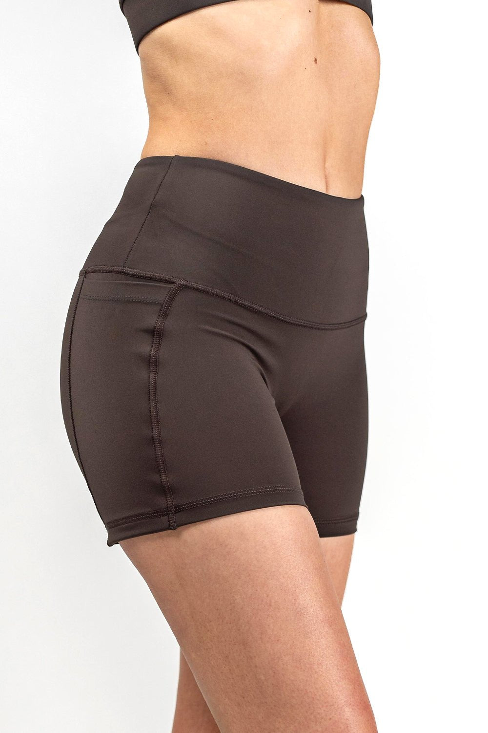 GB Elevate High Waist Shorts - Brown