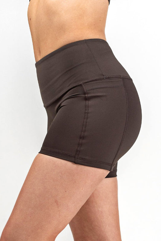 GB Elevate High Waist Shorts - Brown