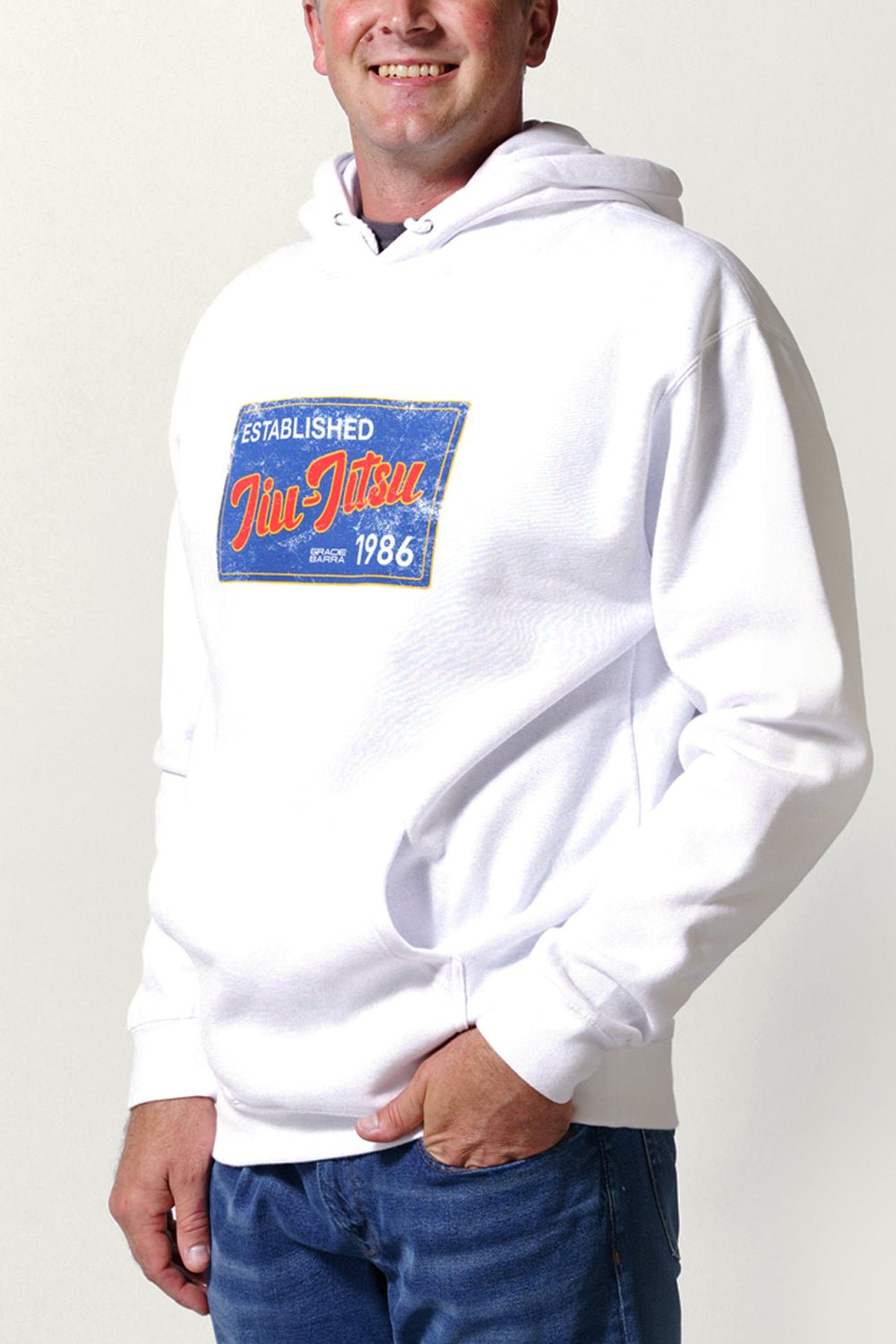 JJ Postcard Mens Hoodie - White