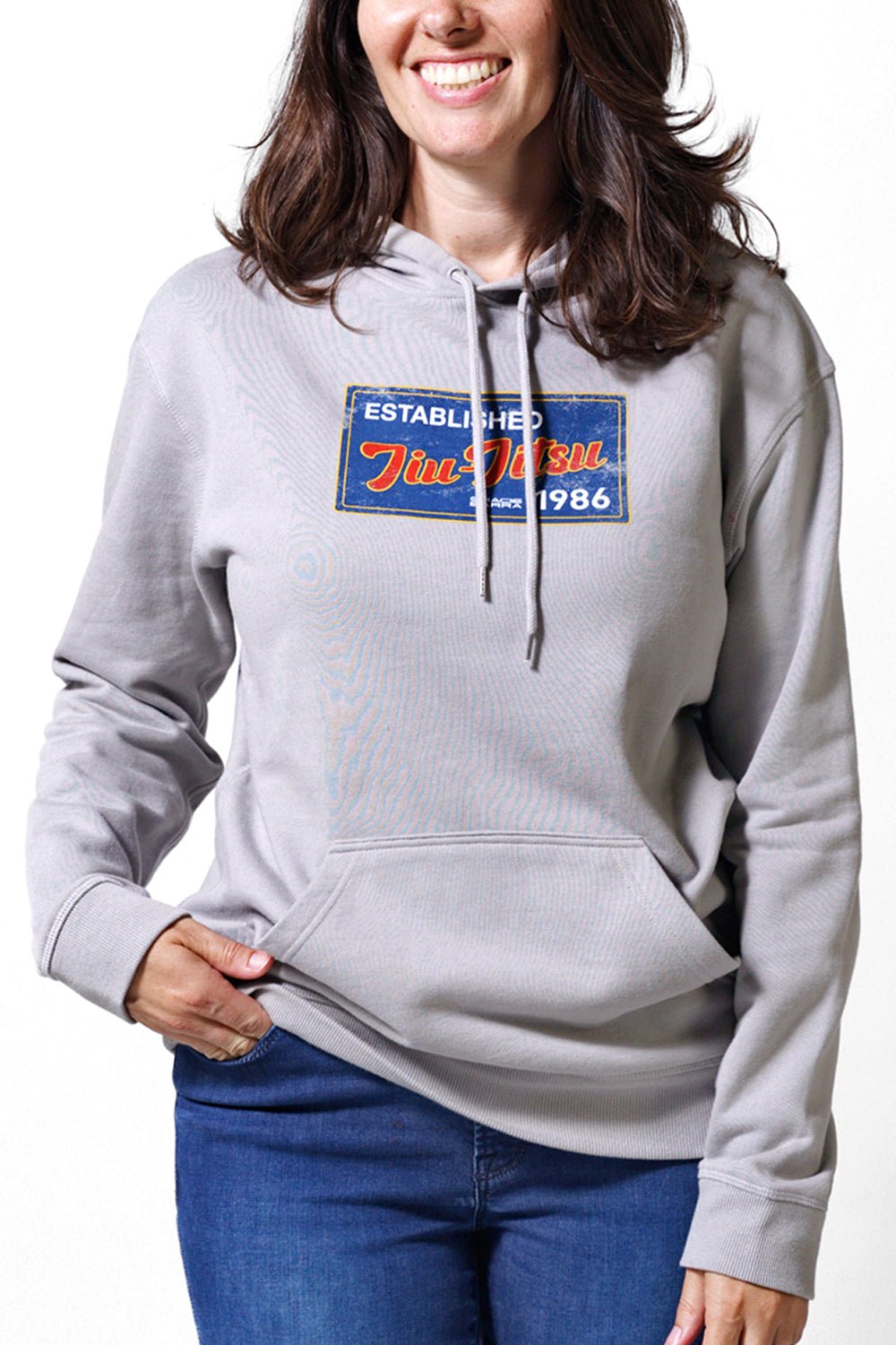 JJ Postcard Womens Hoodie - Grey