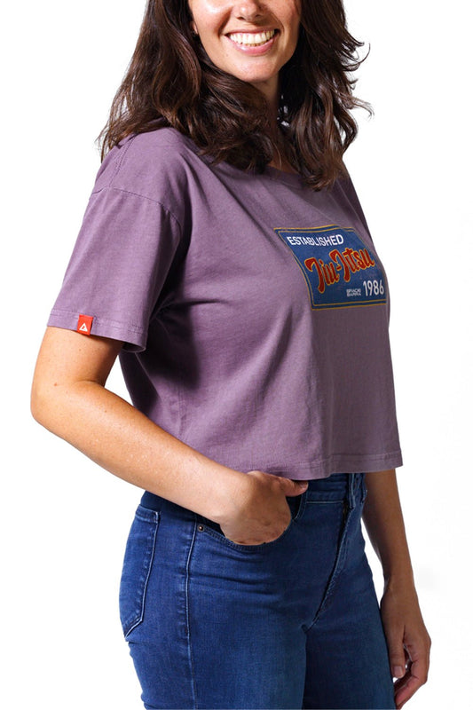 JJ Postcard Womens Cropped Tee - Mauve