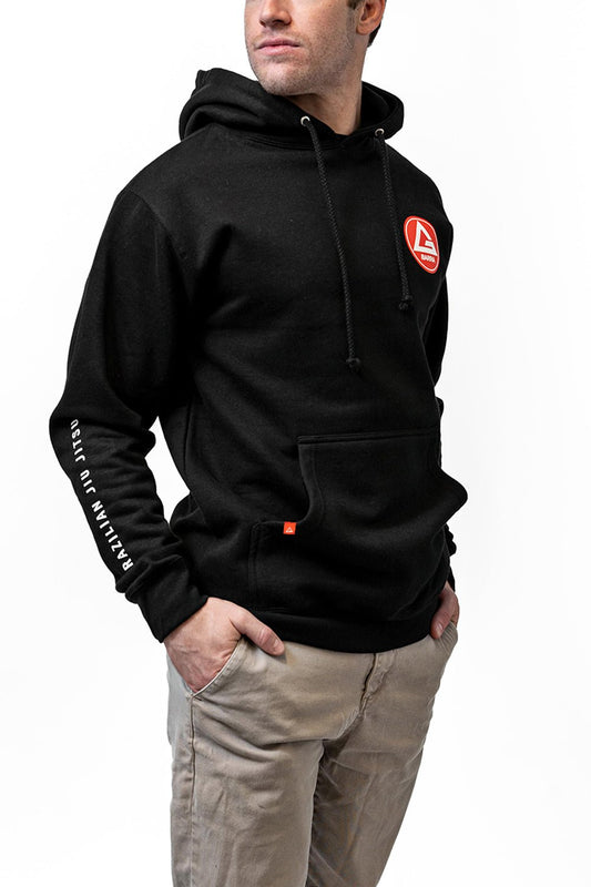 Red Shield Mens Hoodie - Black