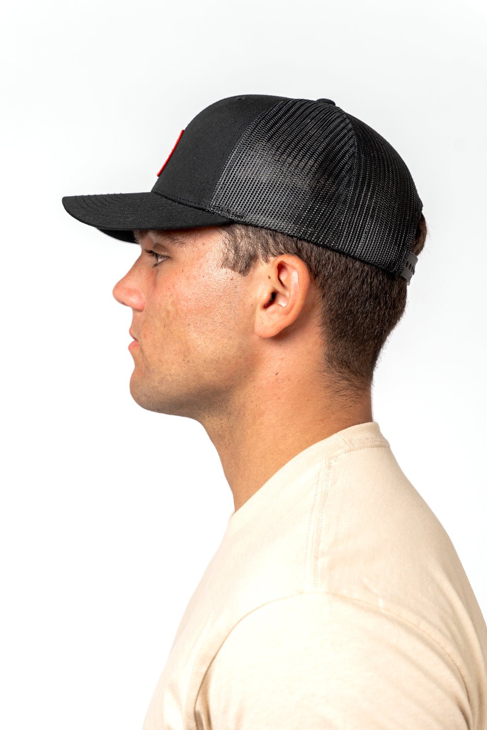 Red Shield Trucker Cap - Black