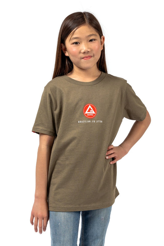 Red Shield Youth Tee - Military Green