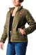 Matte Stacked Women's Puffer Jacket - Olive