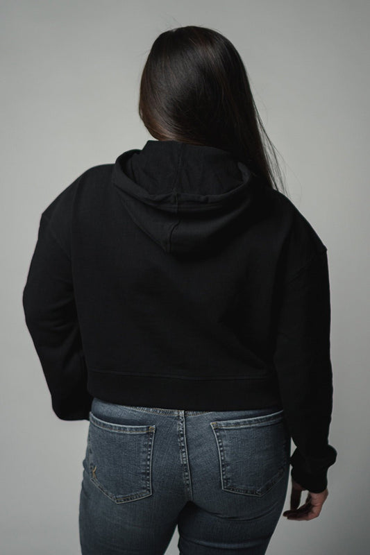 Incognito Boxed Womens Cropped Hoodie - Black